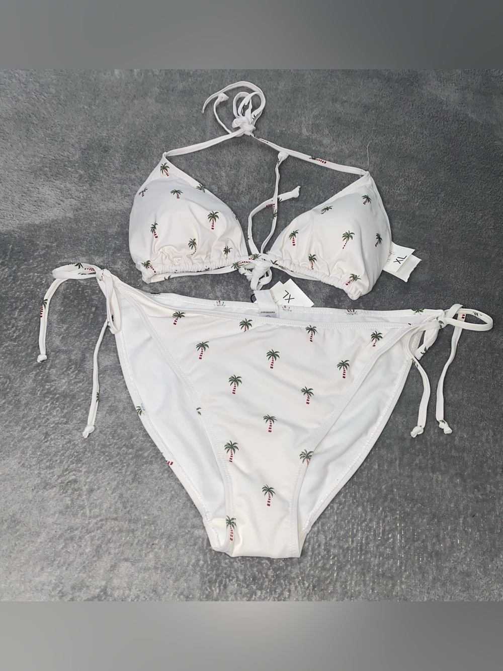 NWT XL Palm Tree Print Bikini Set Bathing suit